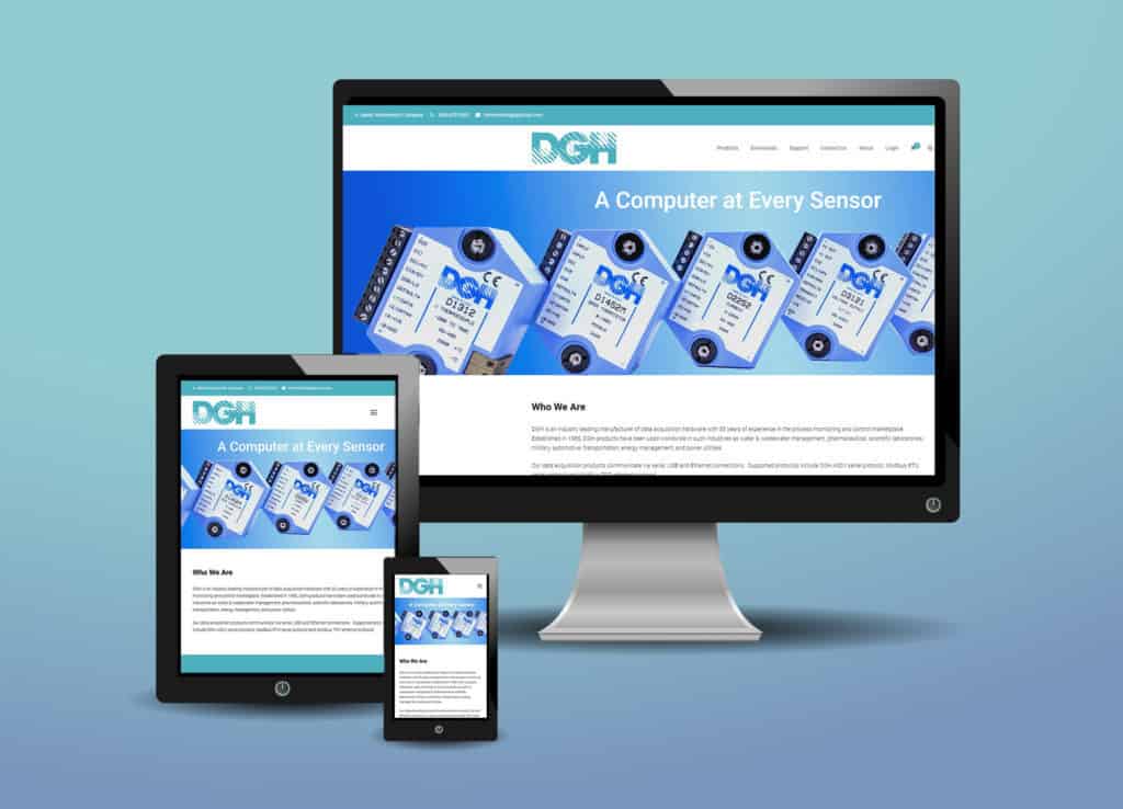 3 screens displaying the enhanced user experience on the redesigned DGH website